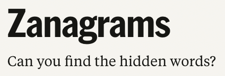 Zanagrams — Can you find the hidden words?